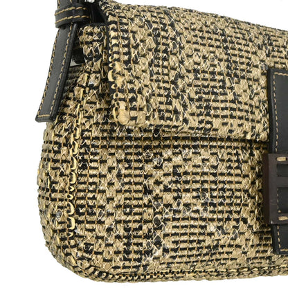 Fendi * Beige Python Baguette Handbag