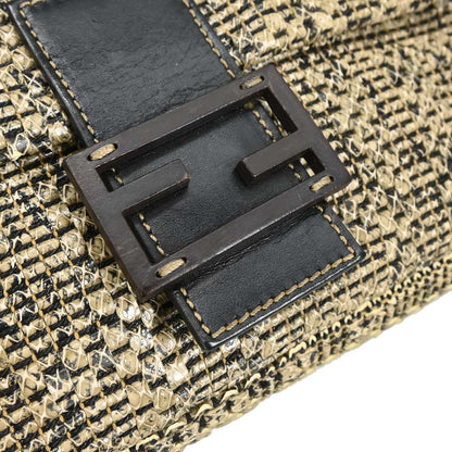 Fendi * Beige Python Baguette Handbag