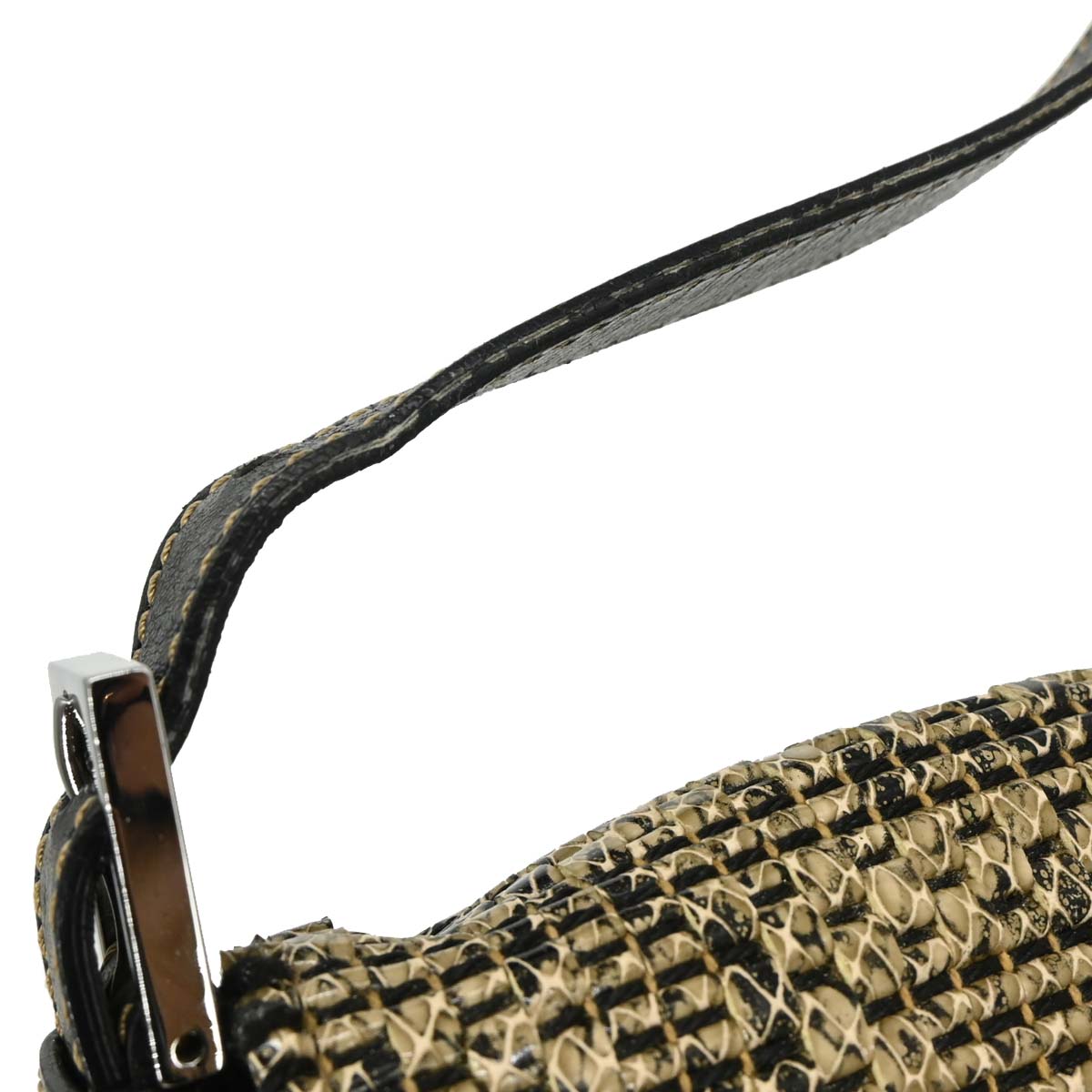 Fendi * Beige Python Baguette Handbag