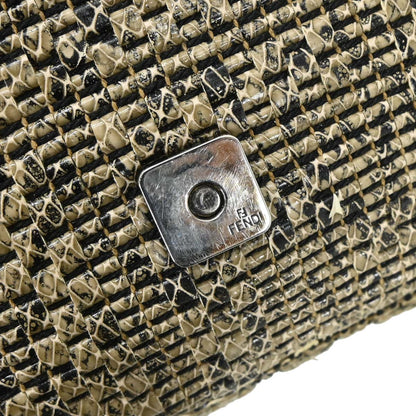 Fendi * Beige Python Baguette Handbag