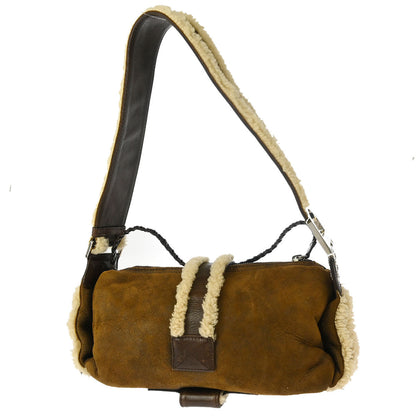 Christian Dior Brown Mouton Flight Shoulder Bag
