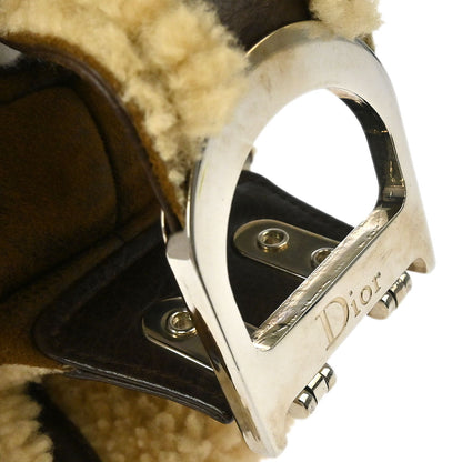 Christian Dior Brown Mouton Flight Shoulder Bag