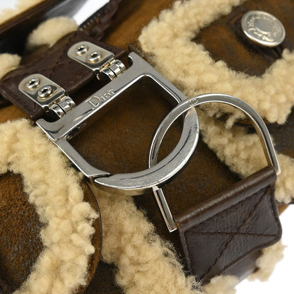 Christian Dior Brown Mouton Flight Shoulder Bag