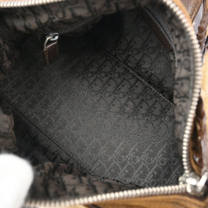 Christian Dior Brown Mouton Flight Shoulder Bag