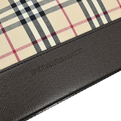 Burberry Beige Canvas Burberry Check Tote Handbag