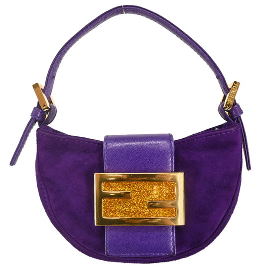 Fendi Purple Suede Mini Handbag