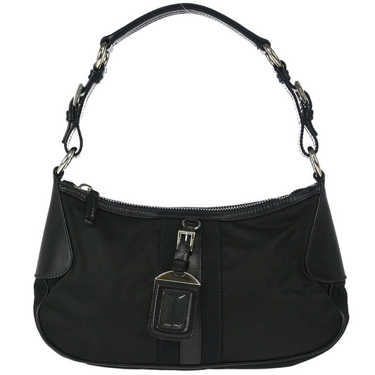 Prada Black Nylon Leather Handbag