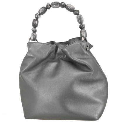 Christian Dior 1999 Metallic Gray Leather Malice Handbag