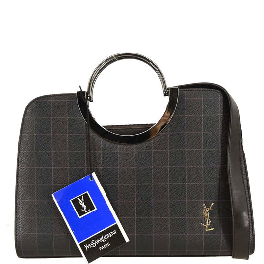 Yves Saint Laurent Black Leather 2way Shoulder Handbag