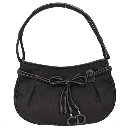 Christian Dior 2007 Black Canvas Trotter Handbag