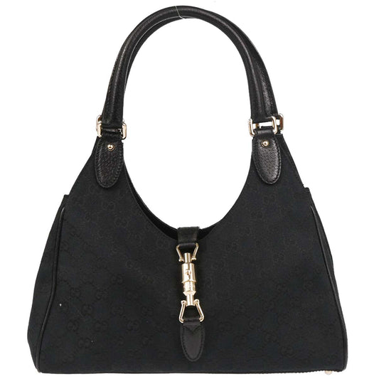 Gucci Black Canvas GG Jackie Handbag