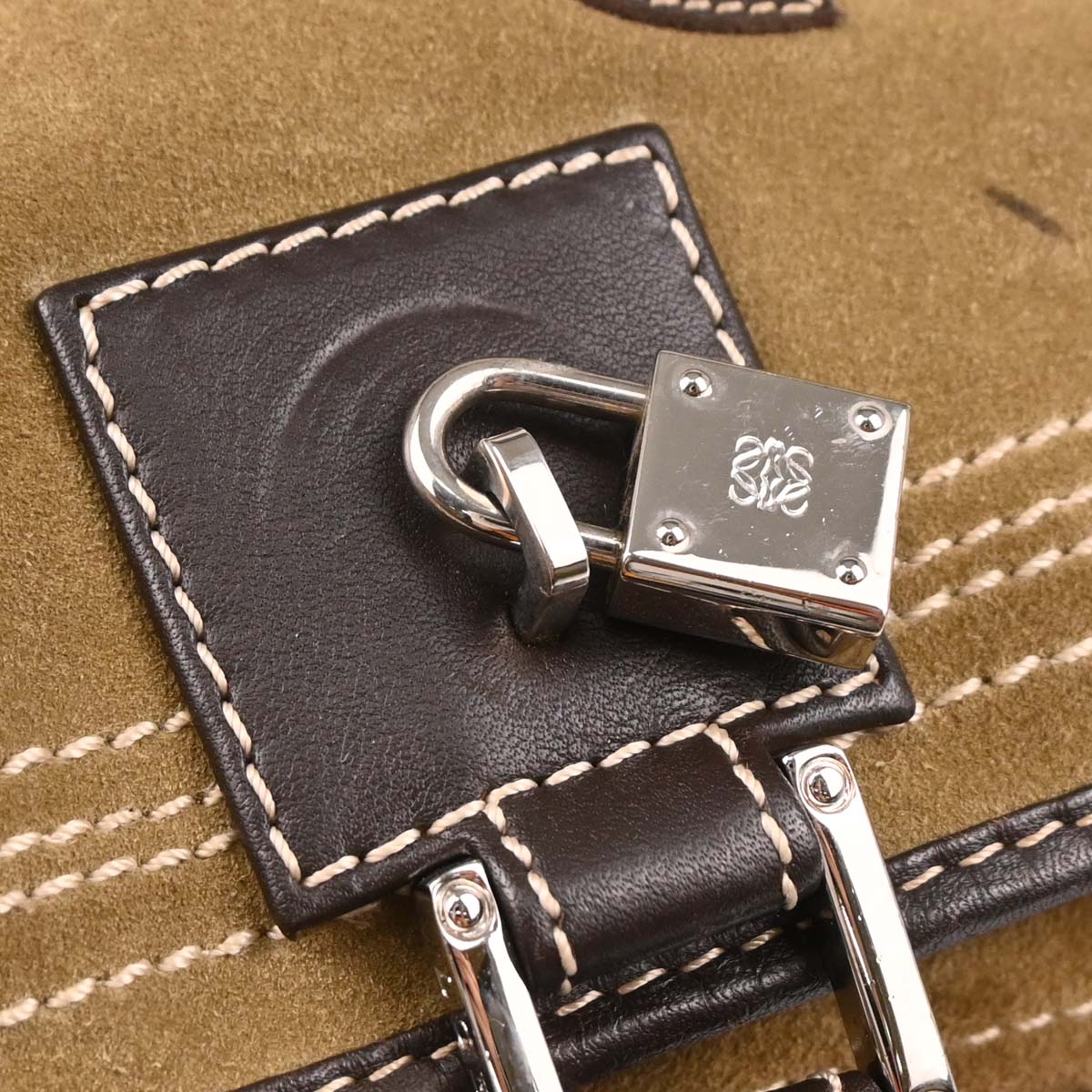 Loewe Beige Suede Amazona 28 Handbag