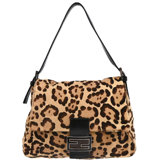 Fendi * Beige Pony Hair Mamma Baguette Handbag