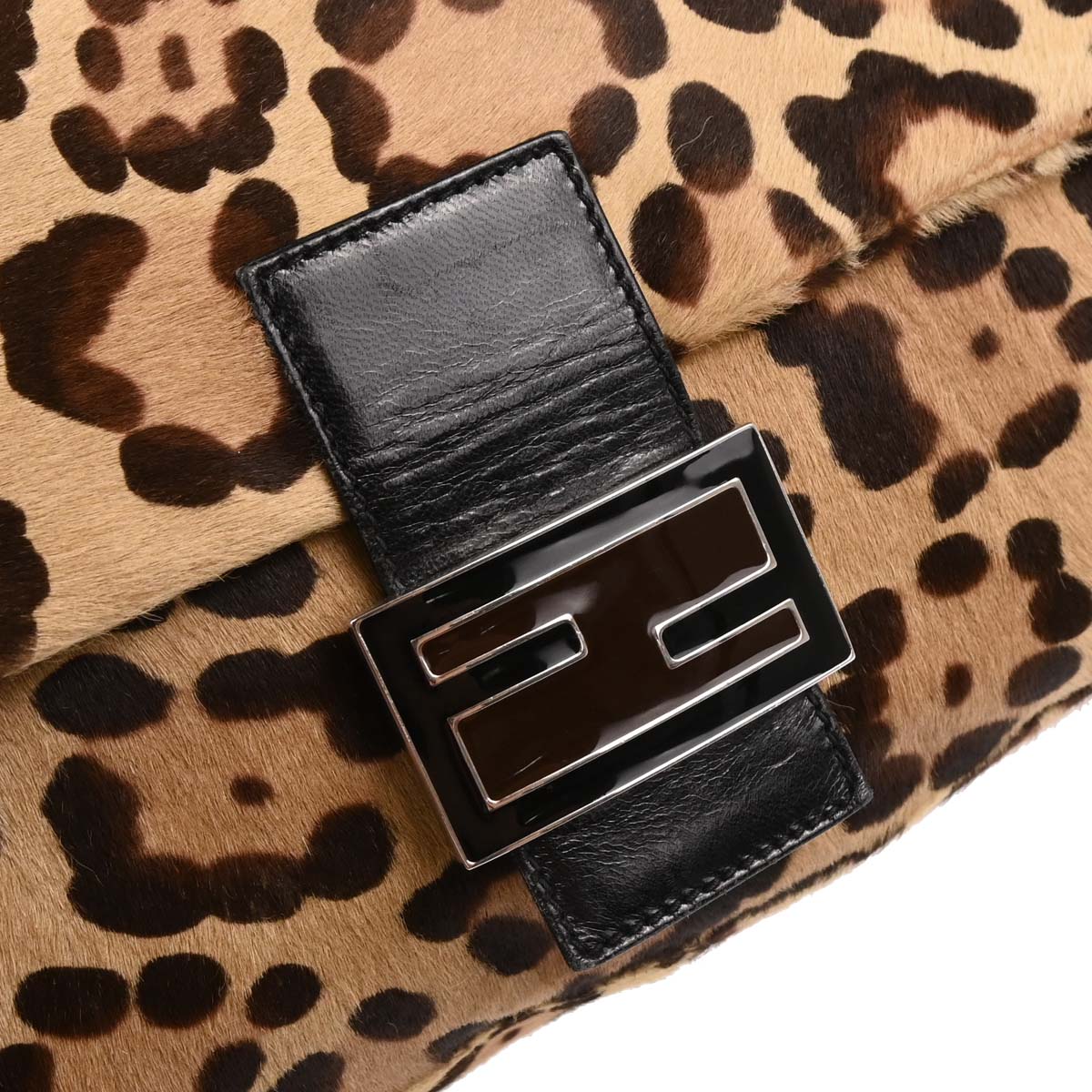 Fendi * Beige Pony Hair Mamma Baguette Handbag