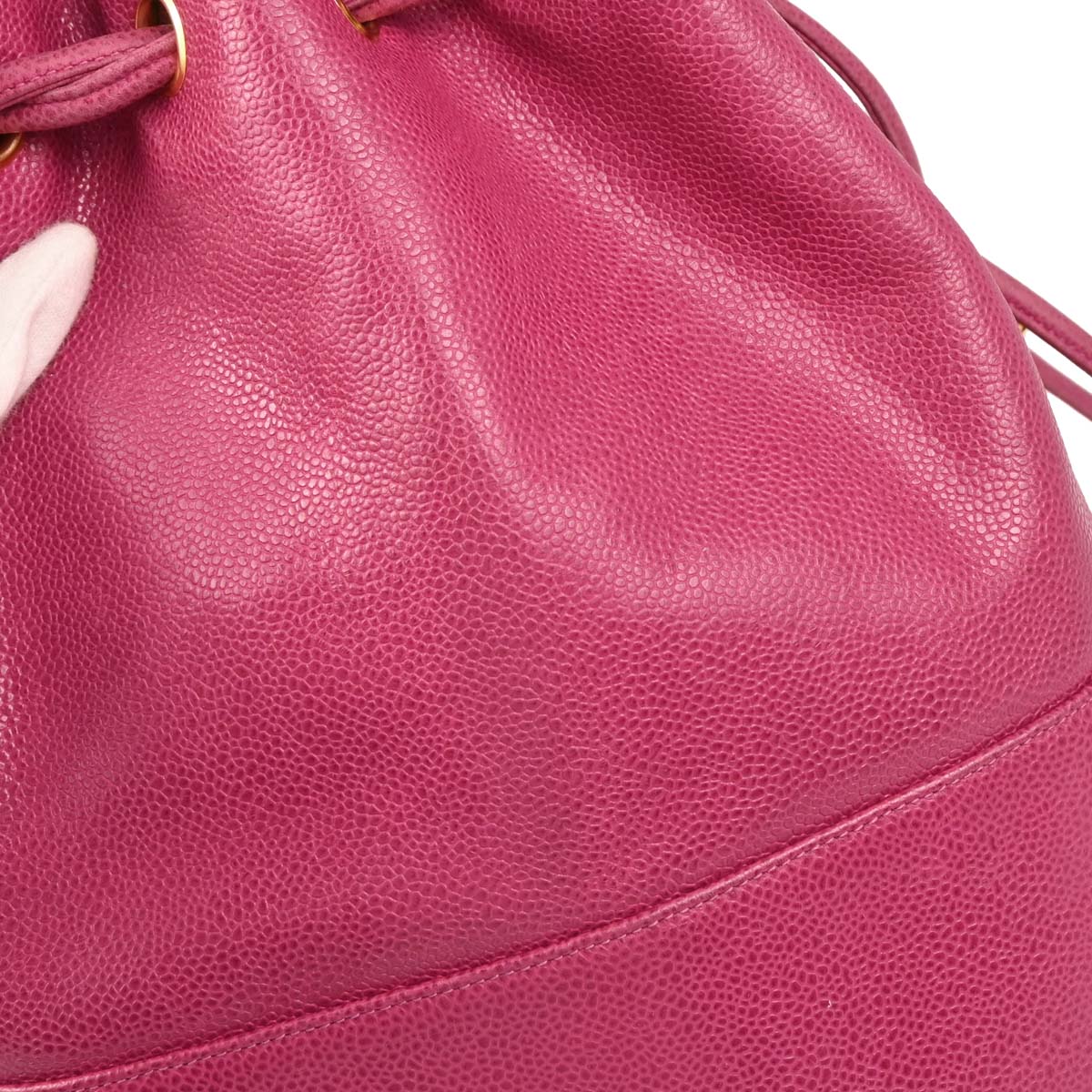 Chanel 1991-1994 Pink Caviar Bucket Drawstring Shoulder Bag