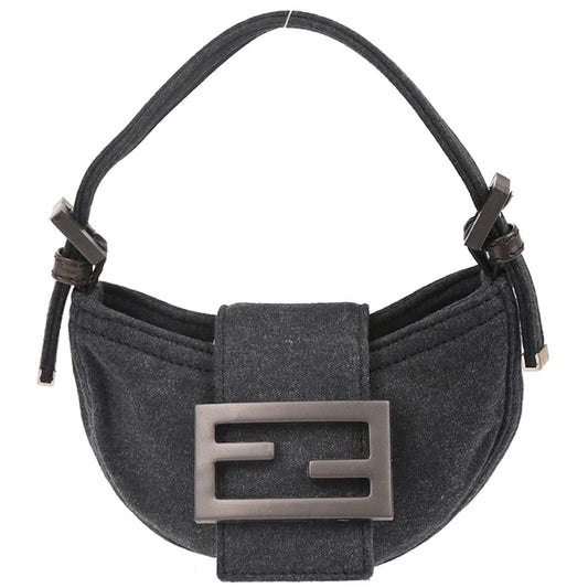 Fendi Gray Cotton Mini Handbag