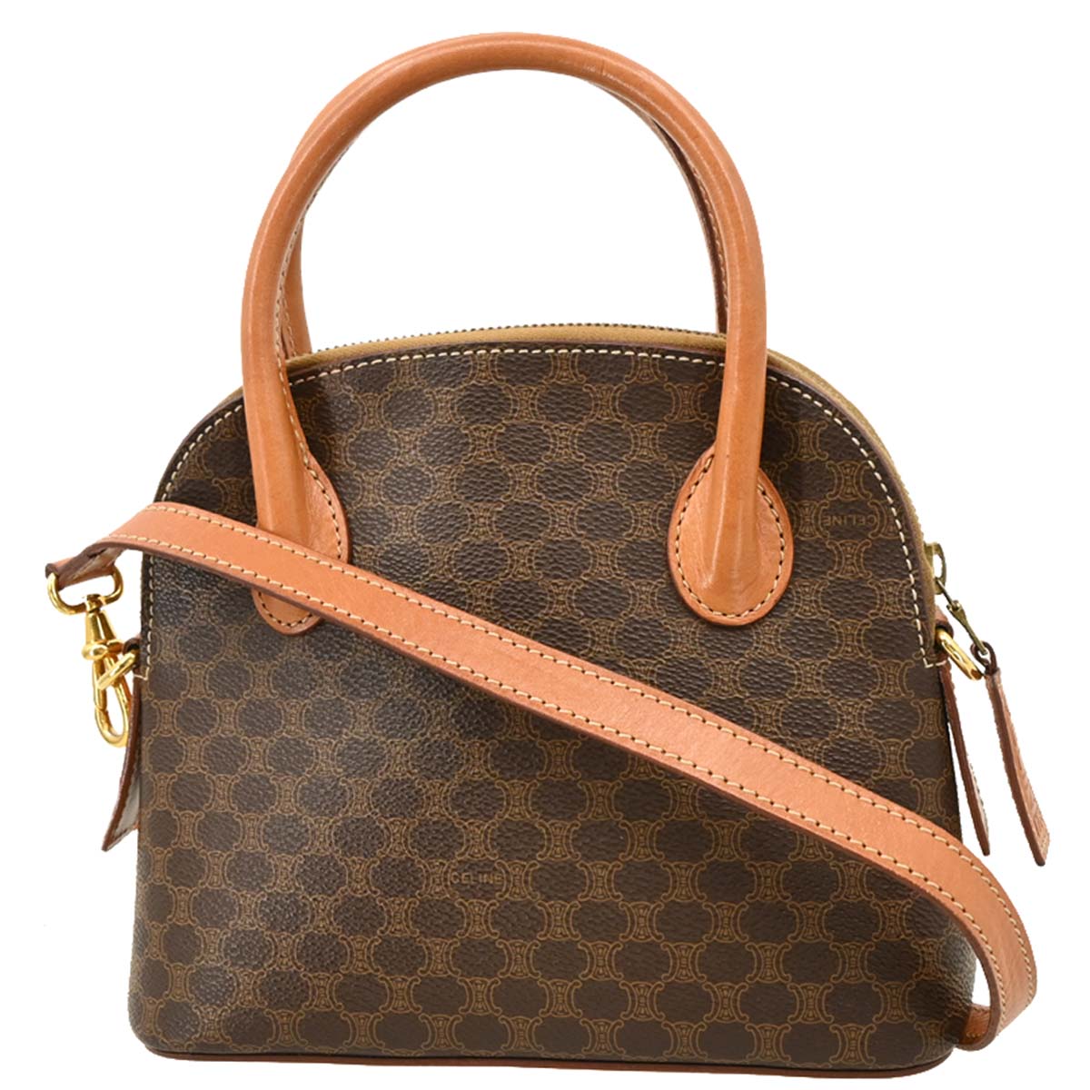 Celine Brown Macadam 2way Shoulder Handbag