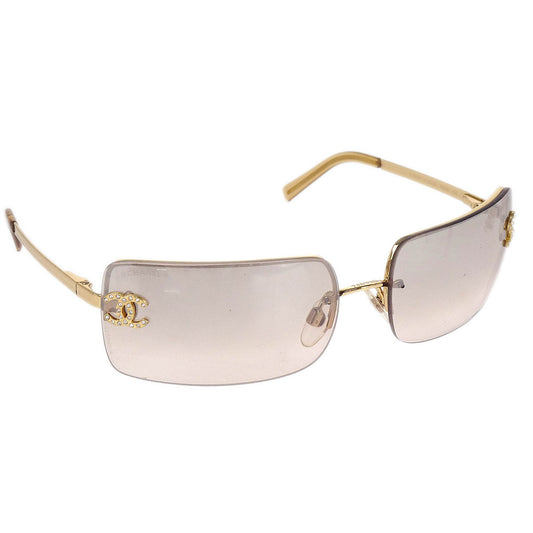 Chanel Sunglasses Eyewear Brown Rhinestone Small Good
