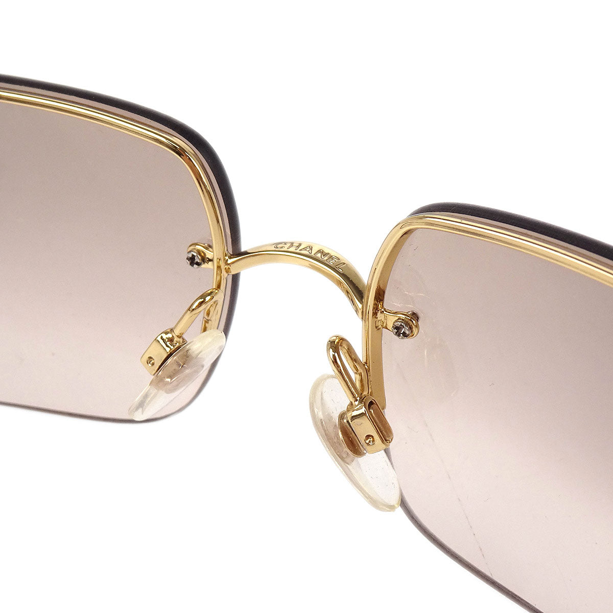 Chanel Sunglasses Eyewear Brown Rhinestone Small Good