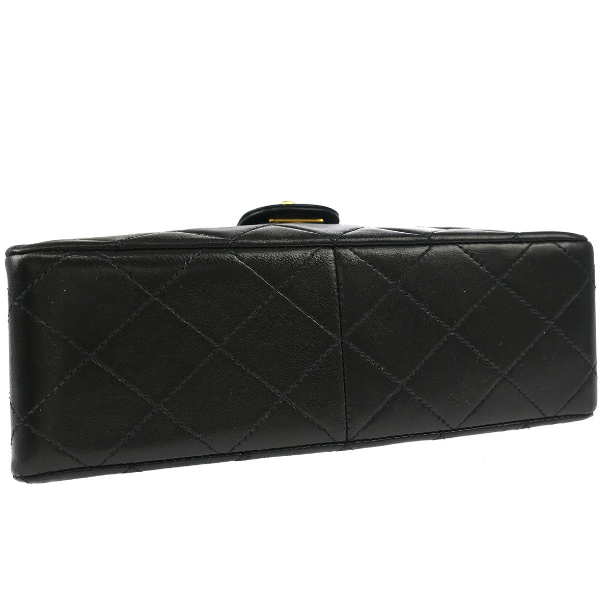 Chanel 1991-1994 Black Lambskin Classic Square Flap Shoulder Bag