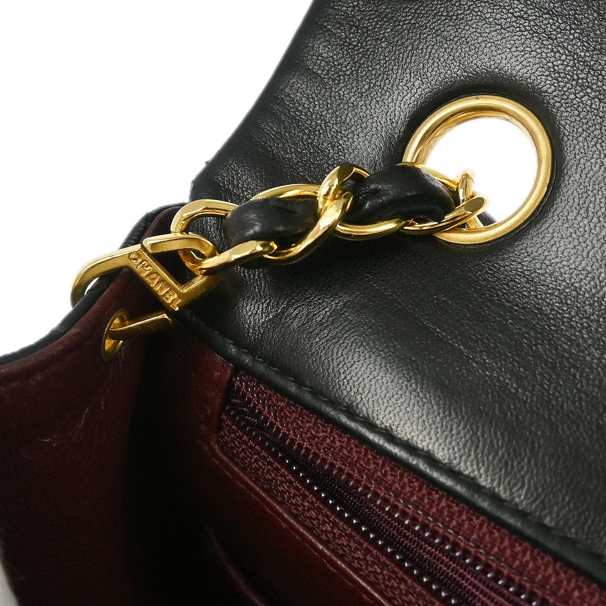 Chanel 1991-1994 Black Lambskin Classic Square Flap Shoulder Bag