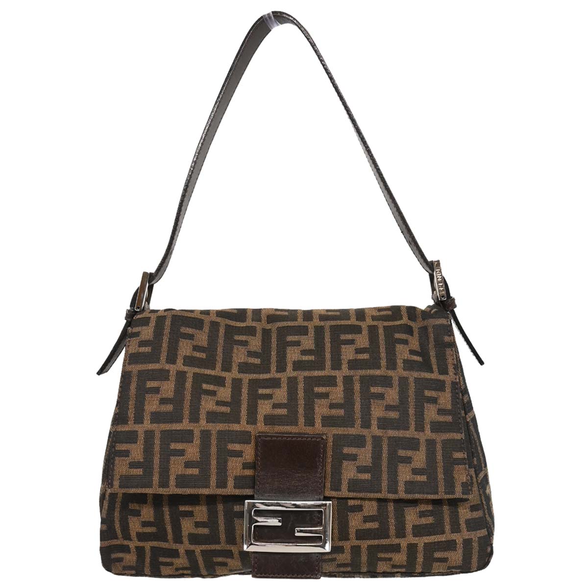 Fendi Brown Canvas Zucca Mamma Baguette Handbag
