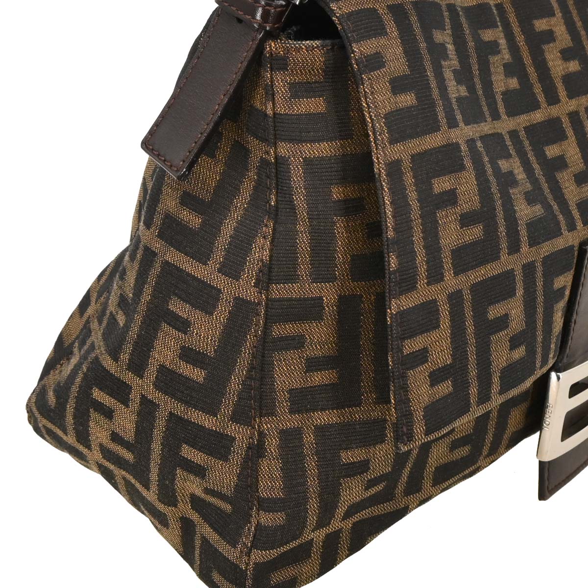 Fendi Brown Canvas Zucca Mamma Baguette Handbag