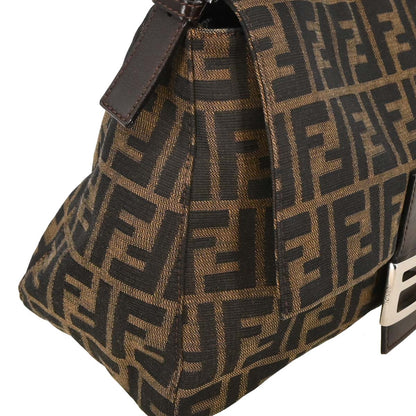 Fendi Brown Canvas Zucca Mamma Baguette Handbag