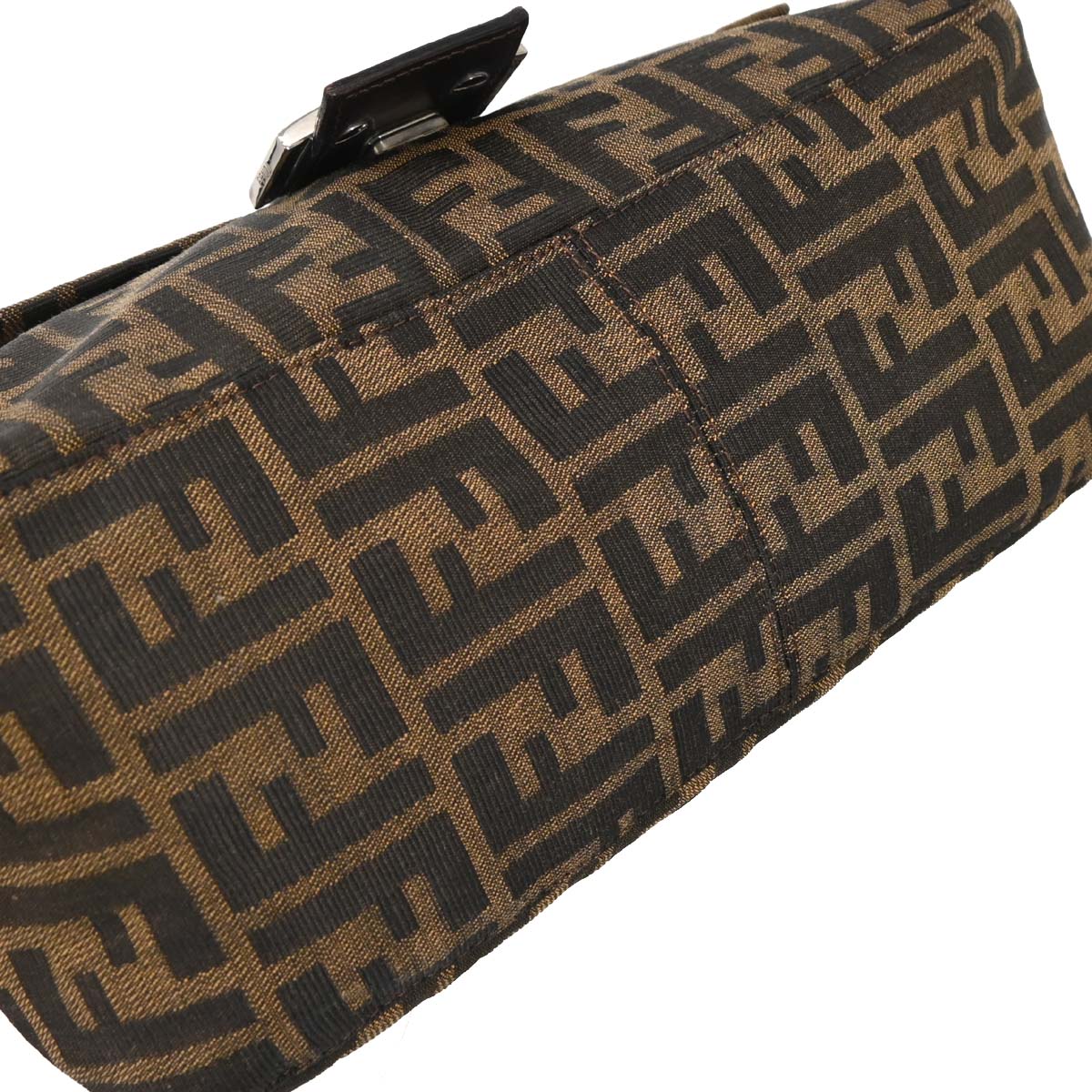 Fendi Brown Canvas Zucca Mamma Baguette Handbag