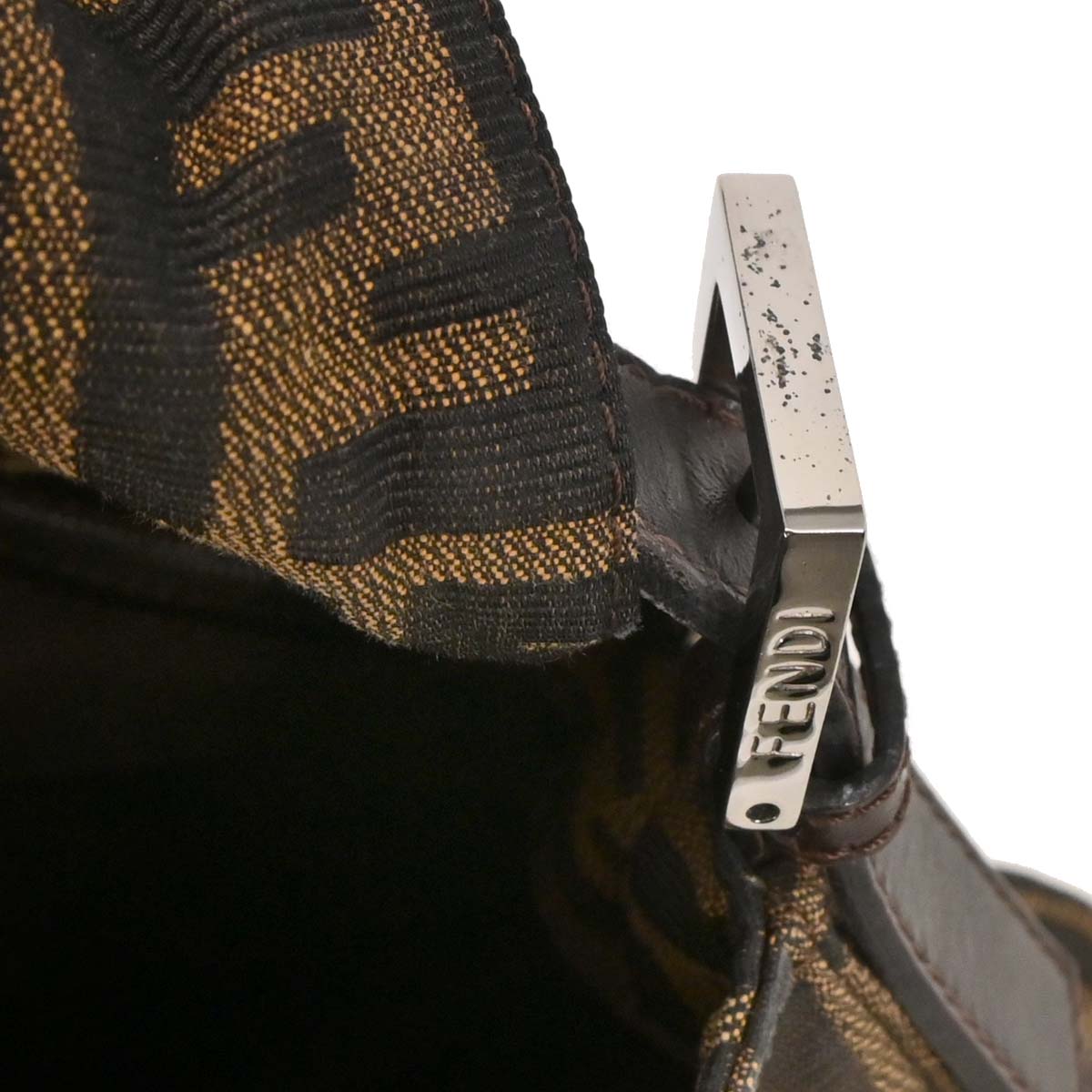 Fendi Brown Canvas Zucca Mamma Baguette Handbag