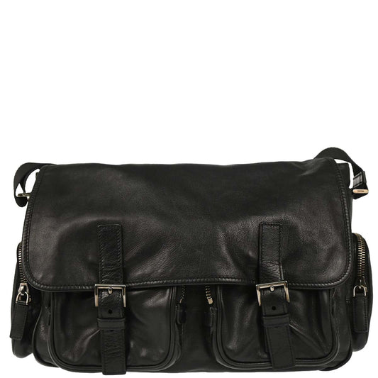 Prada Black Leather Shoulder Bag