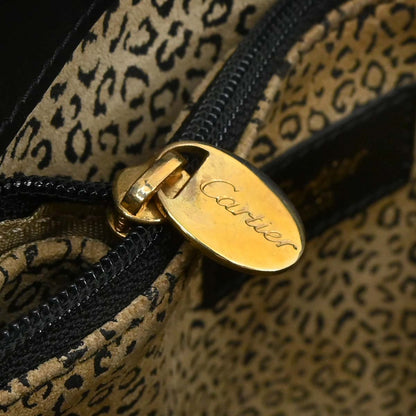 Cartier Black Leather Panthere Handbag
