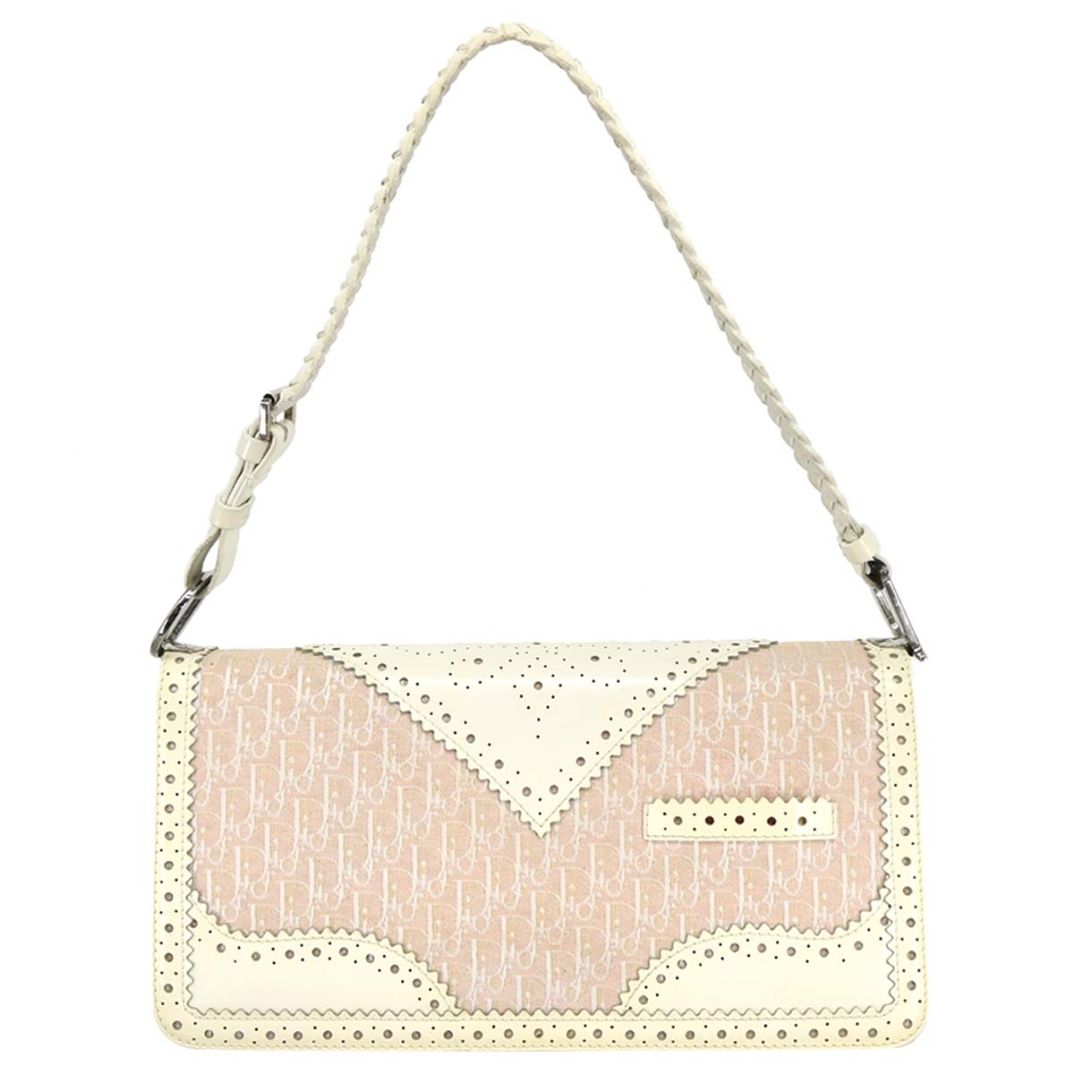 Christian Dior 2004 Pink Canvas Trotter Handbag