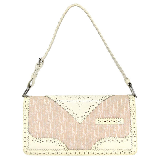 Christian Dior 2004 Pink Canvas Trotter Handbag