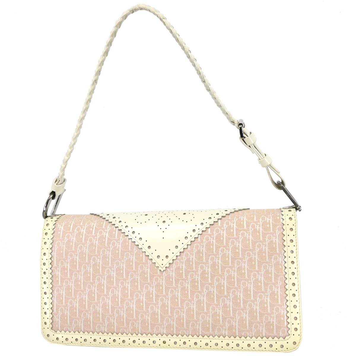 Christian Dior 2004 Pink Canvas Trotter Handbag