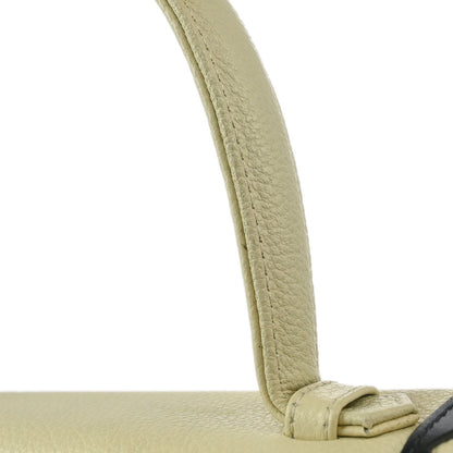 Yves Saint Laurent White Navy Leather 2way Shoulder Handbag