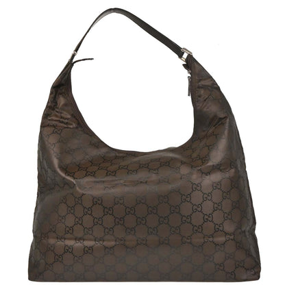 Gucci Brown Nylon GG Hobo Handbag
