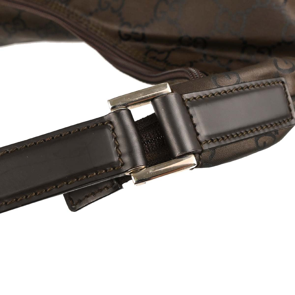 Gucci Brown Nylon GG Hobo Handbag