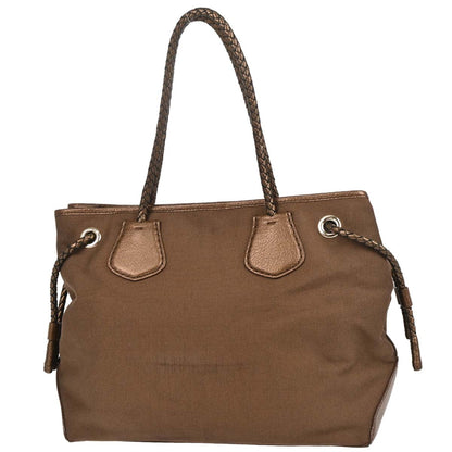 Celine Brown Canvas Tote Handbag