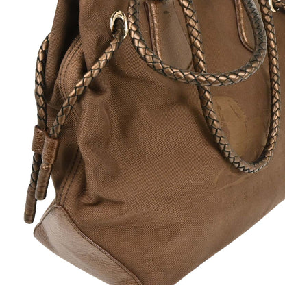 Celine Brown Canvas Tote Handbag