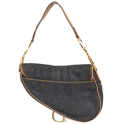 Christian Dior 2001 Navy Denim Saddle Handbag