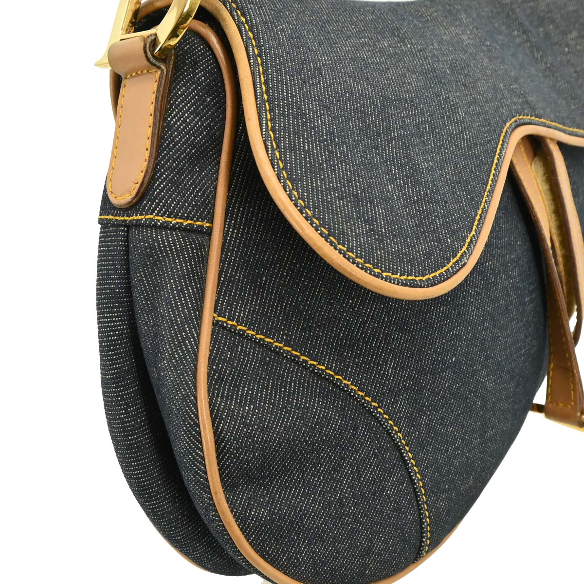 Christian Dior 2001 Navy Denim Saddle Handbag