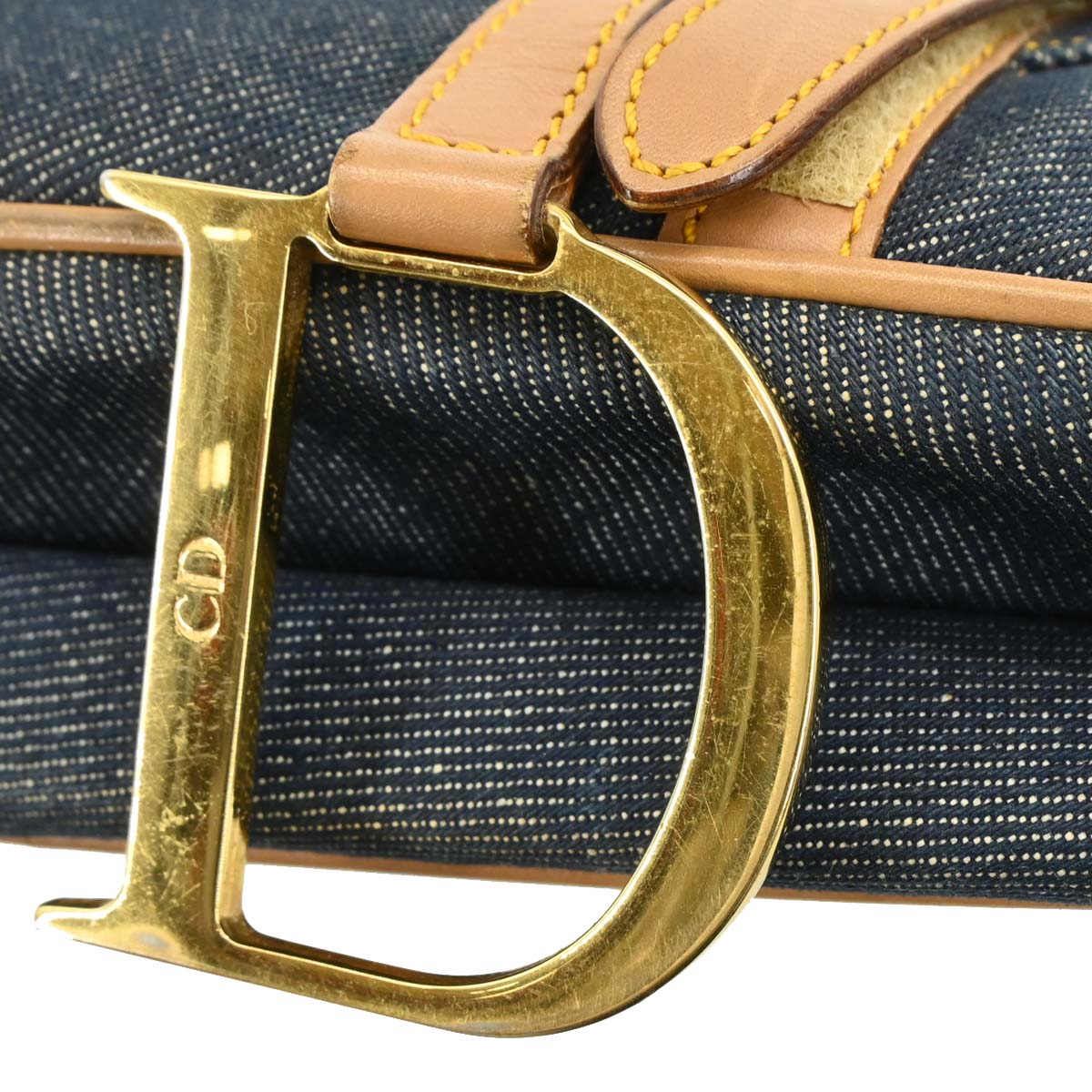 Christian Dior 2001 Navy Denim Saddle Handbag