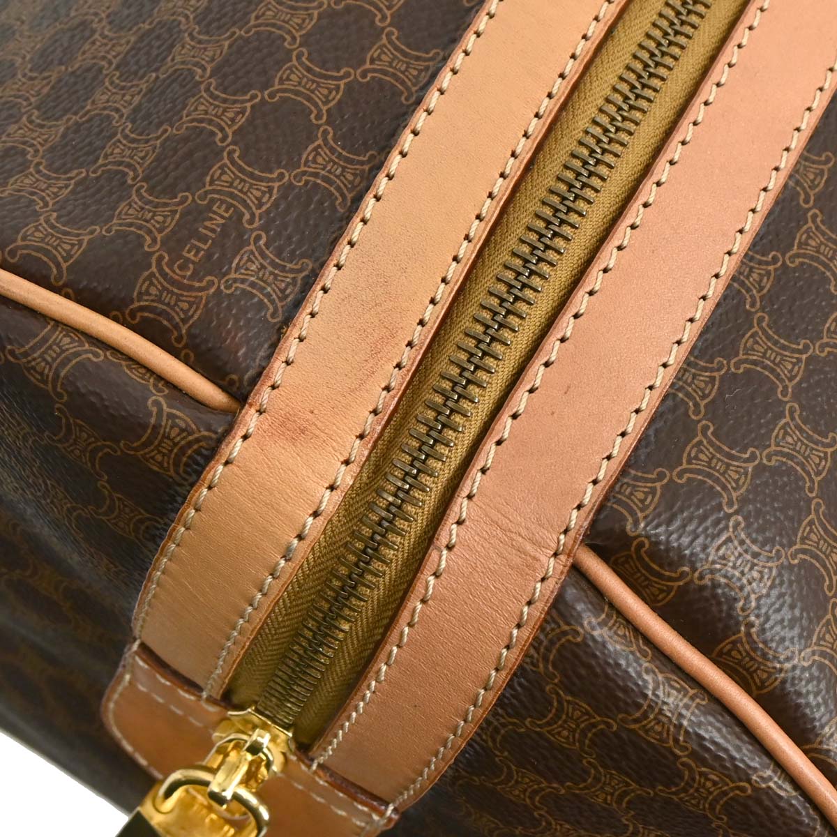 Celine Brown Macadam Duffle Handbag