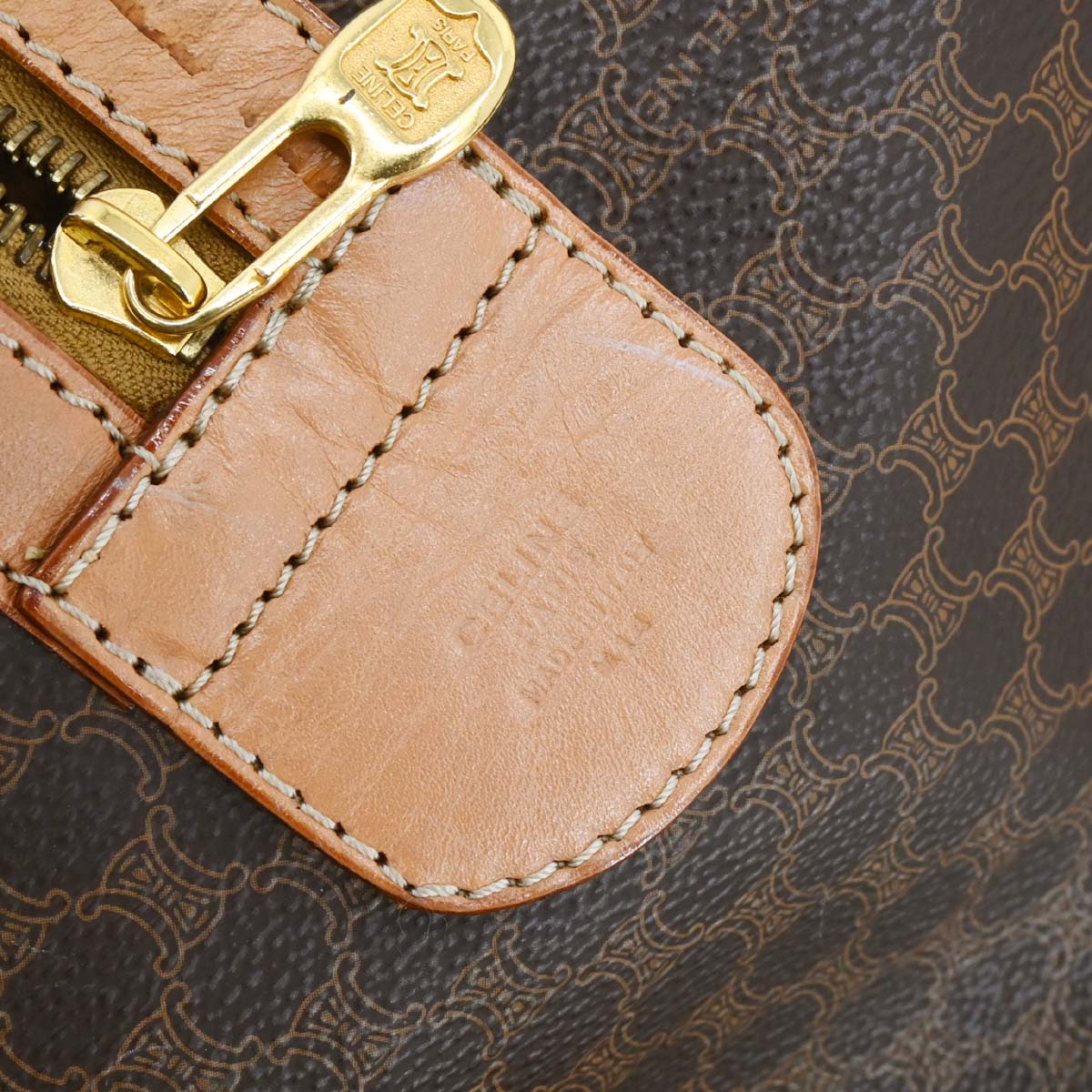 Celine Brown Macadam Duffle Handbag