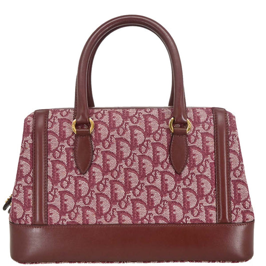 Christian Dior 2002 Bordeaux Canvas Trotter Handbag