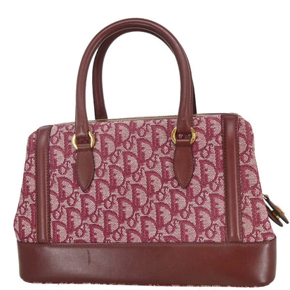 Christian Dior 2002 Bordeaux Canvas Trotter Handbag
