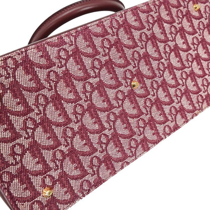 Christian Dior 2002 Bordeaux Canvas Trotter Handbag