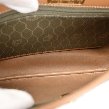 Christian Dior Brown Leather Honeycomb Shoulder Bag