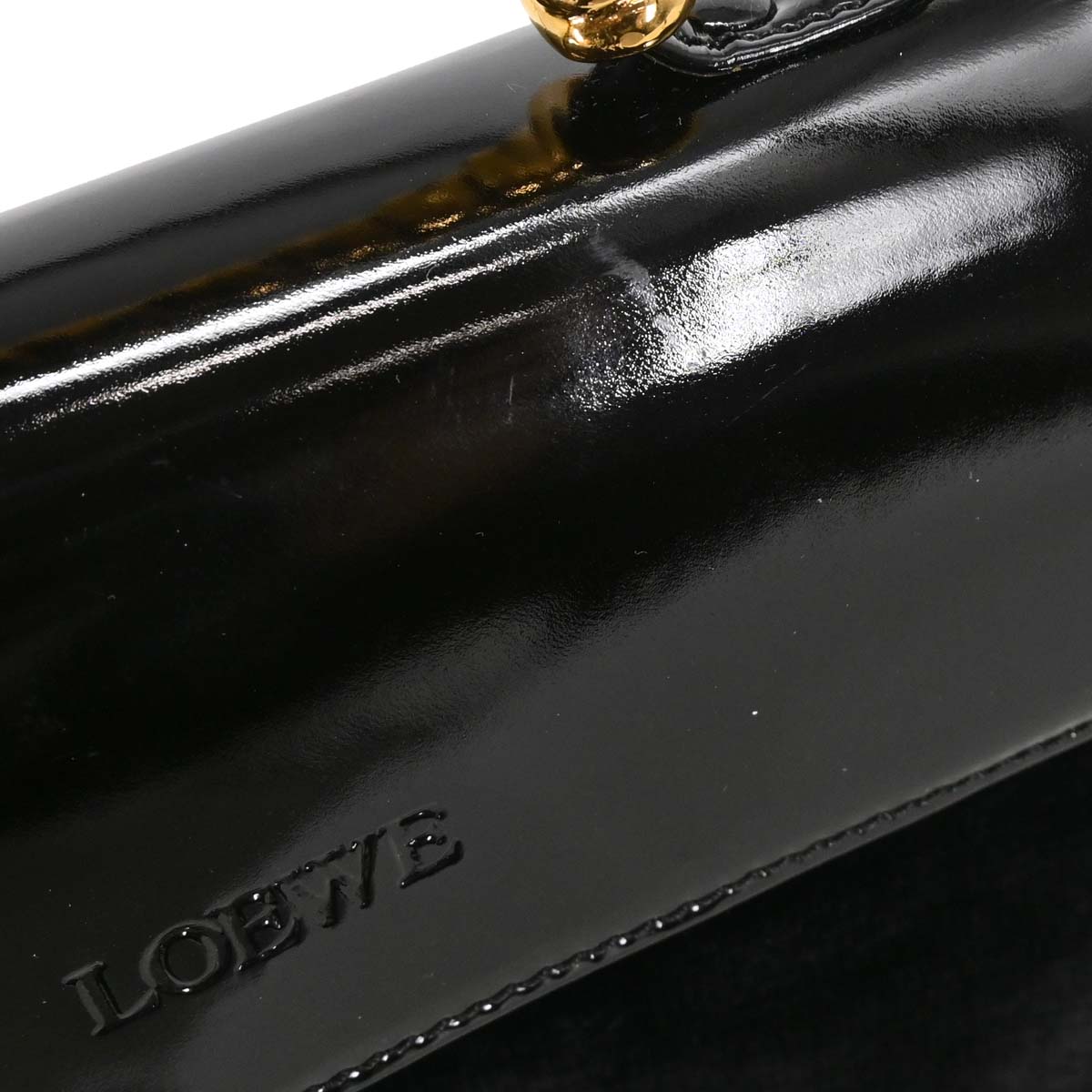 Loewe Black Velvet Patent Velazquez 2way Shoulder Handbag